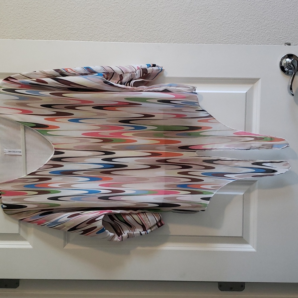 Women's Multi colored Sheer Tie Blouse